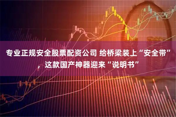 专业正规安全股票配资公司 给桥梁装上“安全带”，这款国产神器迎来“说明书”