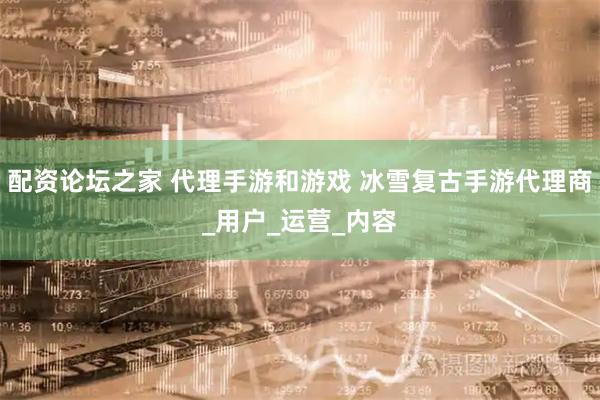 配资论坛之家 代理手游和游戏 冰雪复古手游代理商_用户_运营_内容